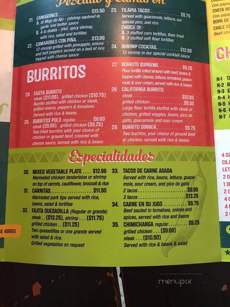 Cinco de Mayo - Murfreesboro, TN menu_pic