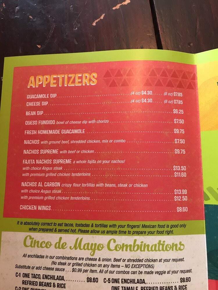 Cinco de Mayo - Murfreesboro, TN menu_pic