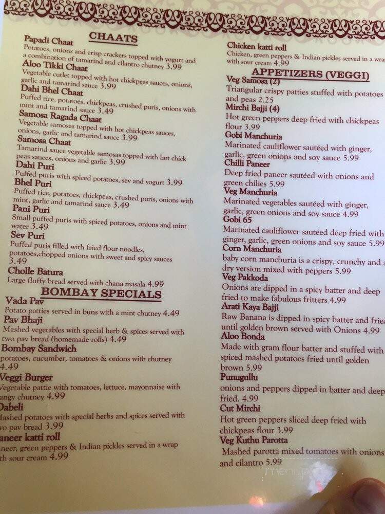 Cafe India - Franklin, TN menu_pic