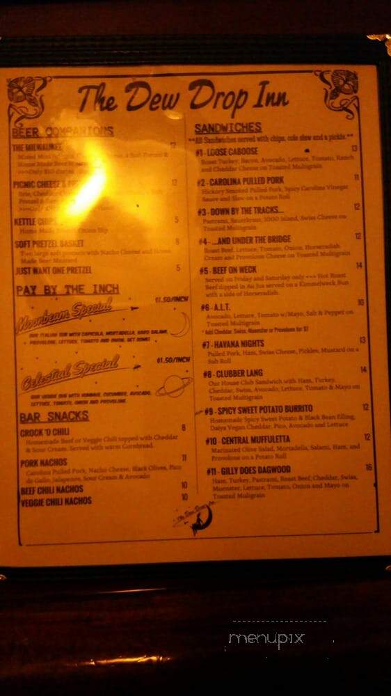 Dew Drop Inn - Washington, DC menu_pic