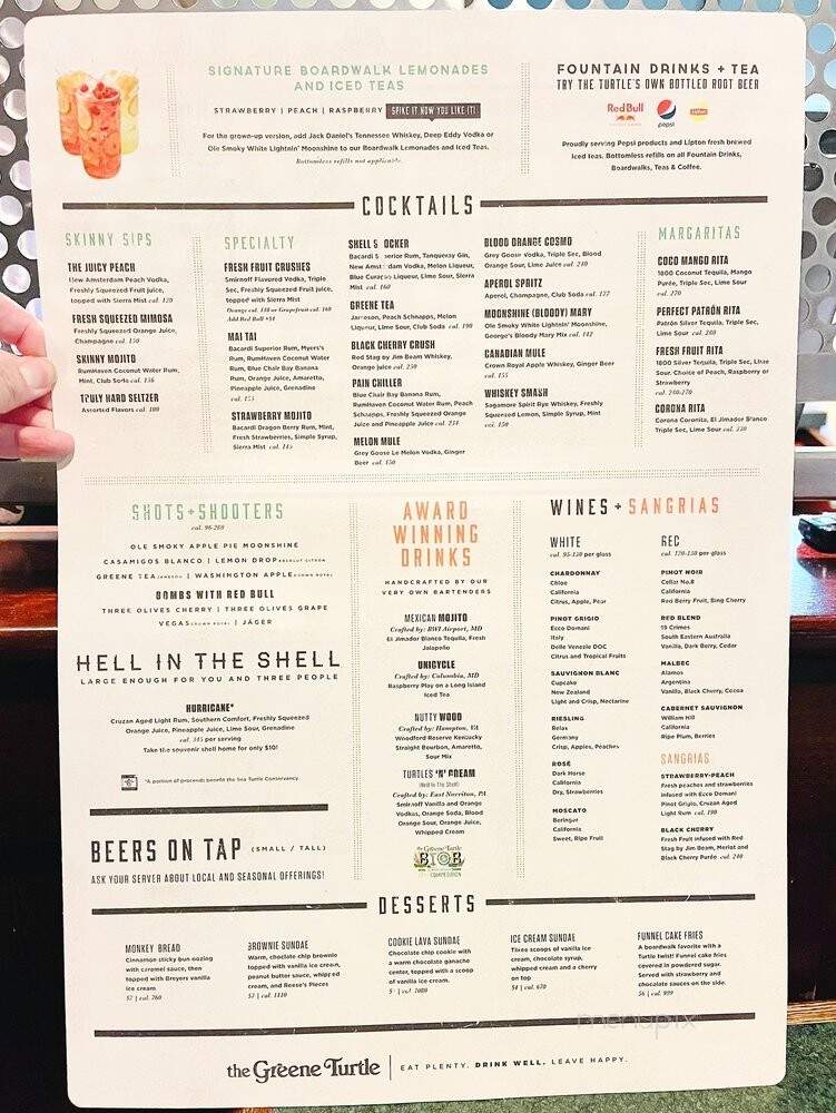 The Greene Turtle - Burtonsville, MD menu_pic