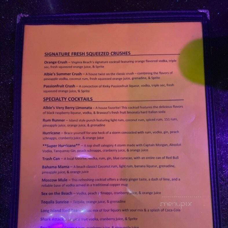 Albie's Pizza & Bar - Virginia Beach, VA menu_pic