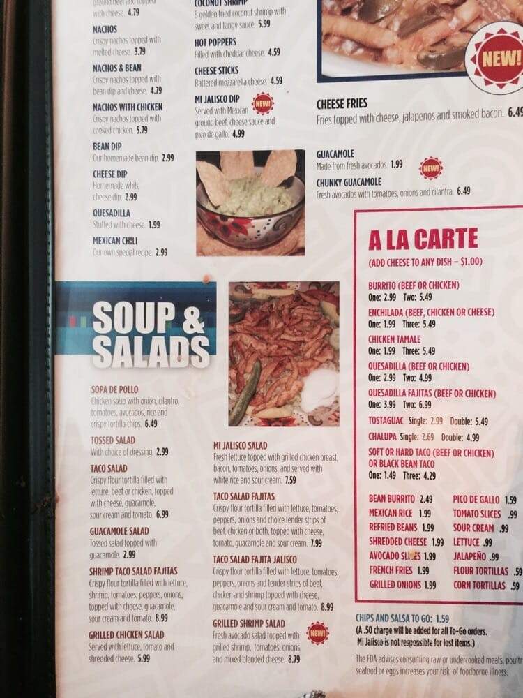 Mi Jalisco - Elizabethtown, KY menu_pic
