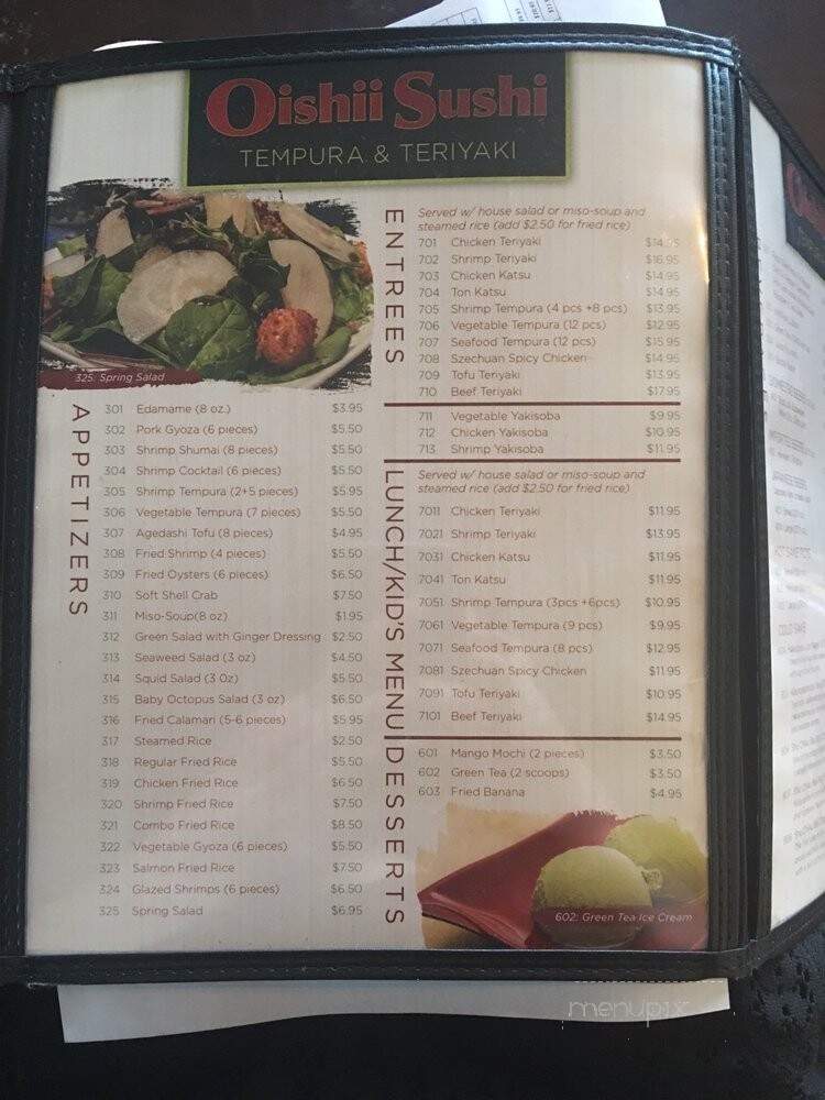 Oishii Sushi - Louisville, KY menu_pic