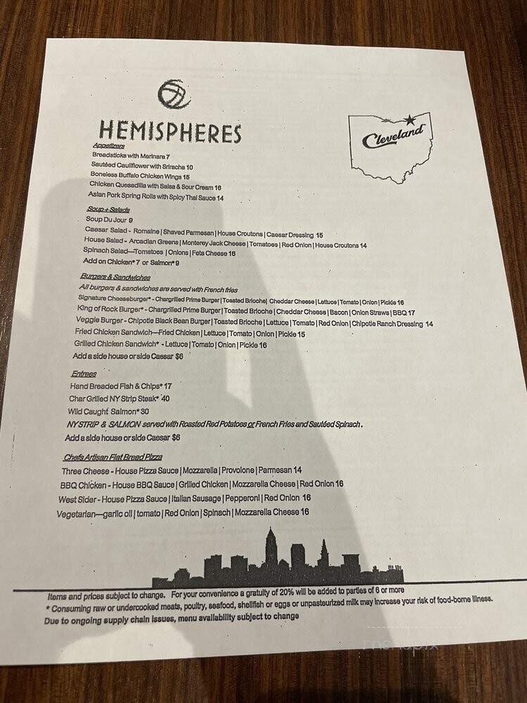 Hemispheres - Cleveland, OH menu_pic