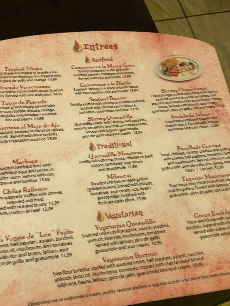 Coyote's Mexican Grill - Chagrin Falls, OH menu_pic