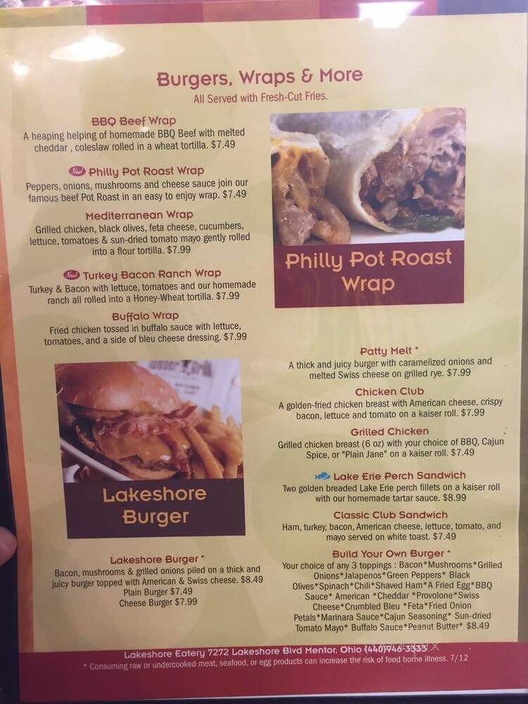 Lakeshore Eatery - Mentor, OH menu_pic