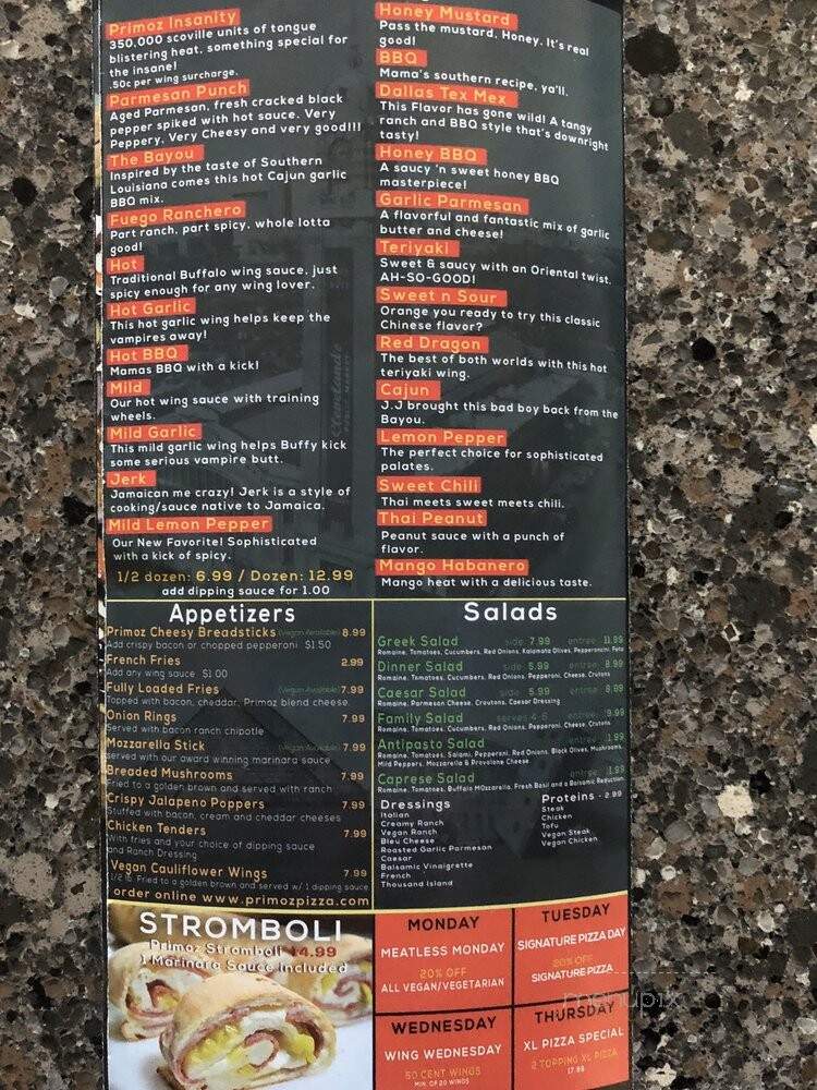 Papa Primoz - Cleveland, OH menu_pic