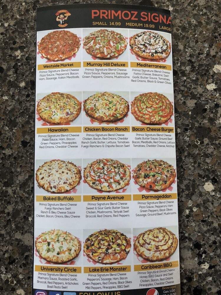 Papa Primoz - Cleveland, OH menu_pic