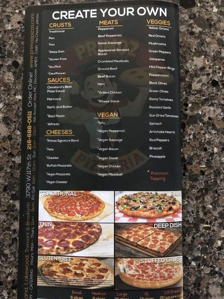 Papa Primoz - Cleveland, OH menu_pic