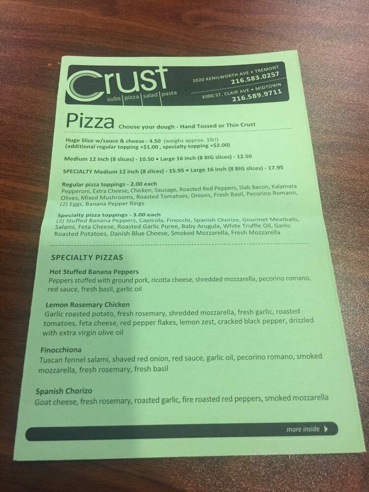Crust - Cleveland, OH menu_pic