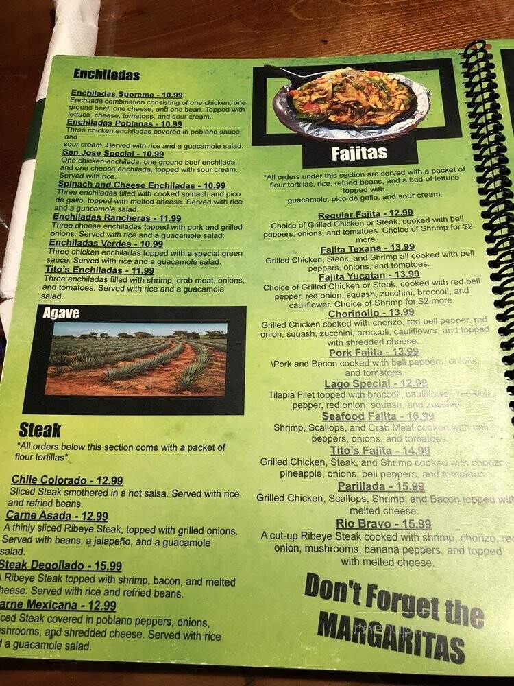 Tito's Mexican Grill - Akron, OH menu_pic