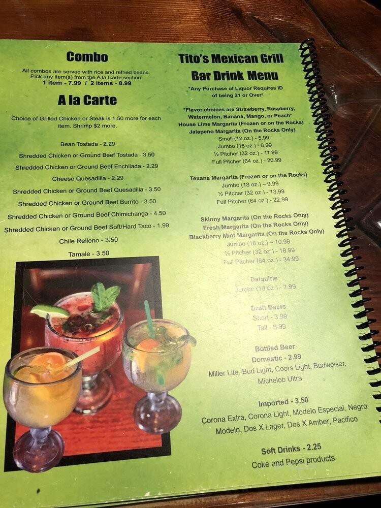 Tito's Mexican Grill - Akron, OH menu_pic