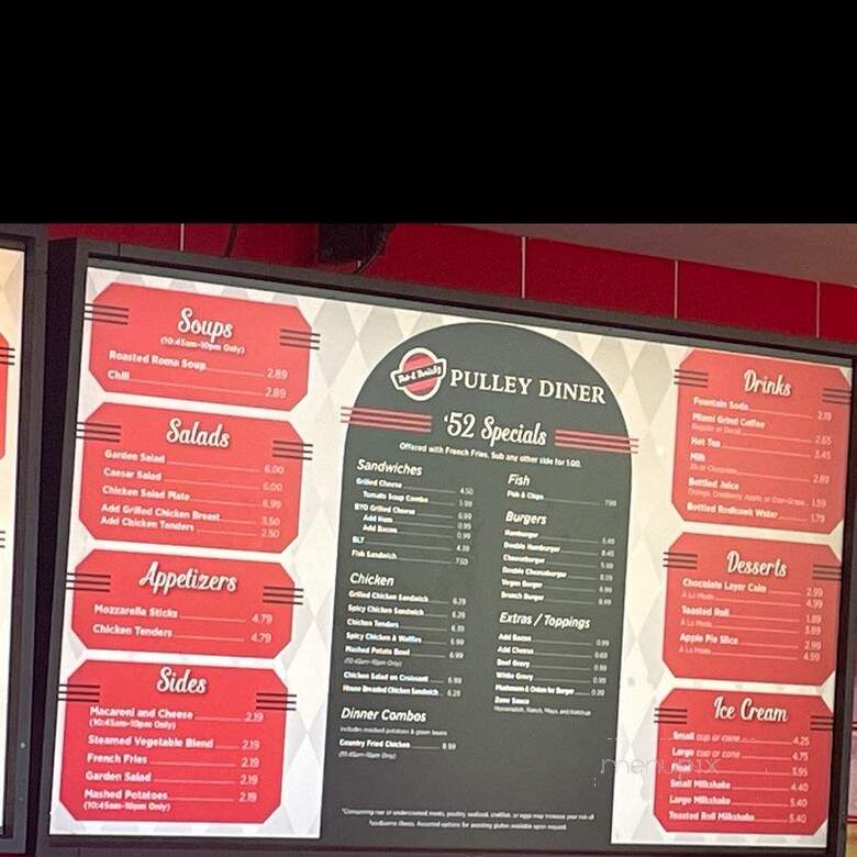 Pulley Diner - Oxford, OH menu_pic
