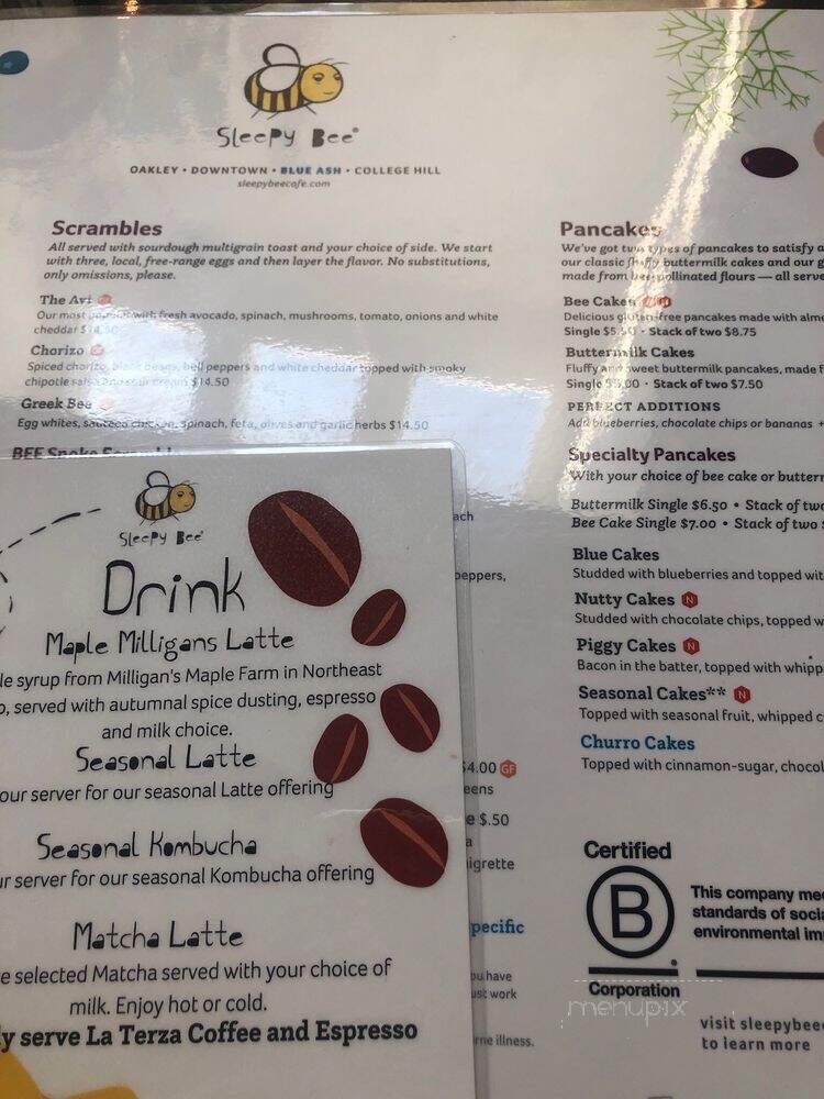 Sleepy Bee Cafe - Blue Ash, OH menu_pic