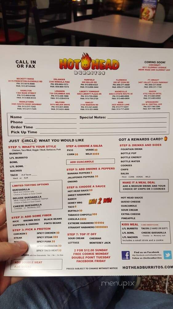 Hothead Burritos - Erlanger, KY menu_pic