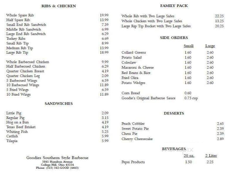 Goodies - Cincinnati, OH menu_pic