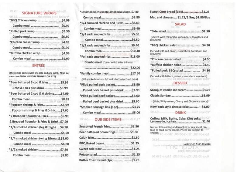 Fairborn Place BBQ - Fairborn, OH menu_pic