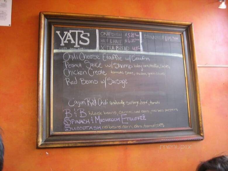 Yats - Indianapolis, IN menu_pic