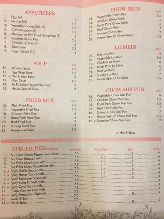 Chopstick Restaraunt - Columbus, IN menu_pic