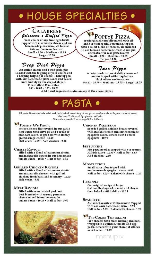 Gelsosomos Pizzeria - Cedar Lake, IN