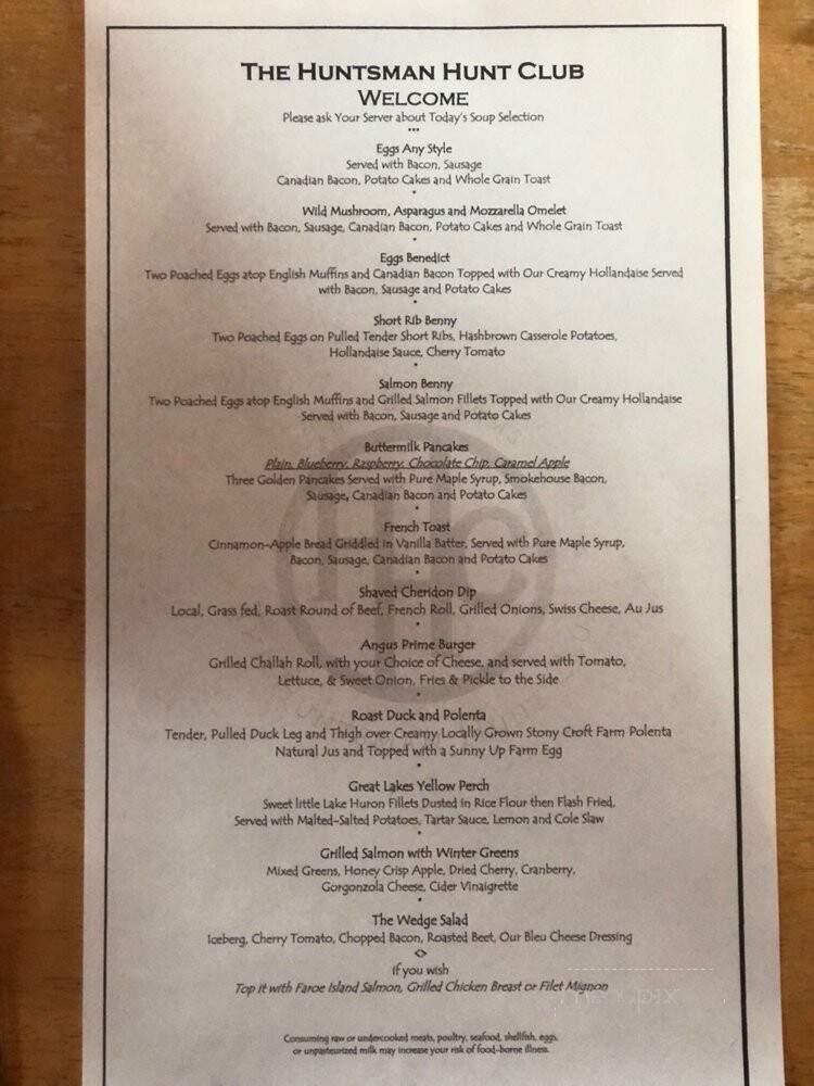 The Huntsman - Dryden, MI menu_pic