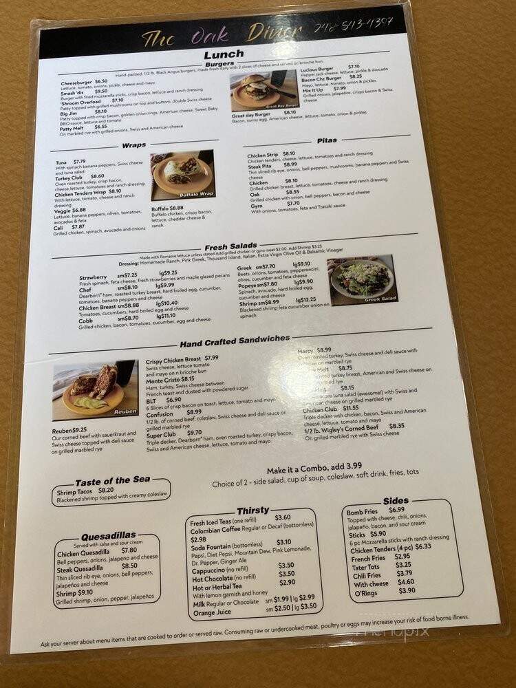 Royal Diner - Royal Oak, MI menu_pic