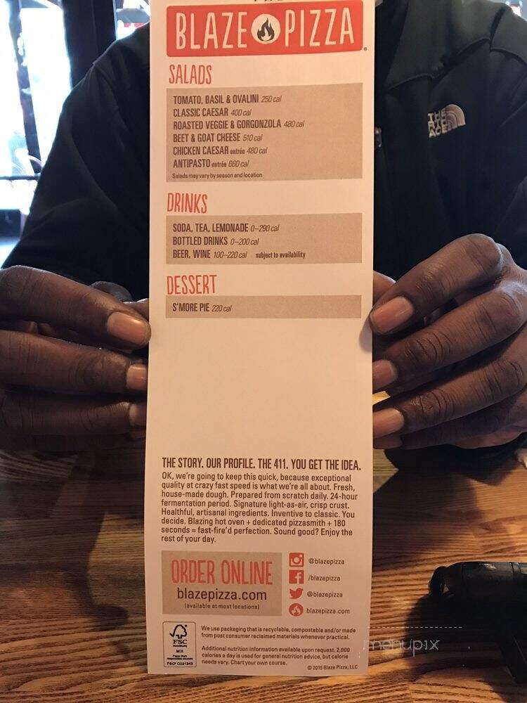 Blaze Fast Fire'd Pizza - Royal Oak, MI menu_pic