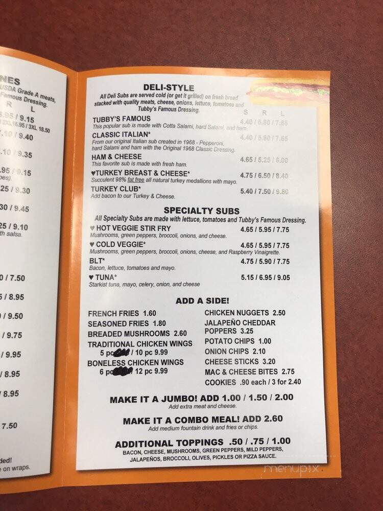 Tubby's Grilled Submarines - Shelby Township, MI menu_pic