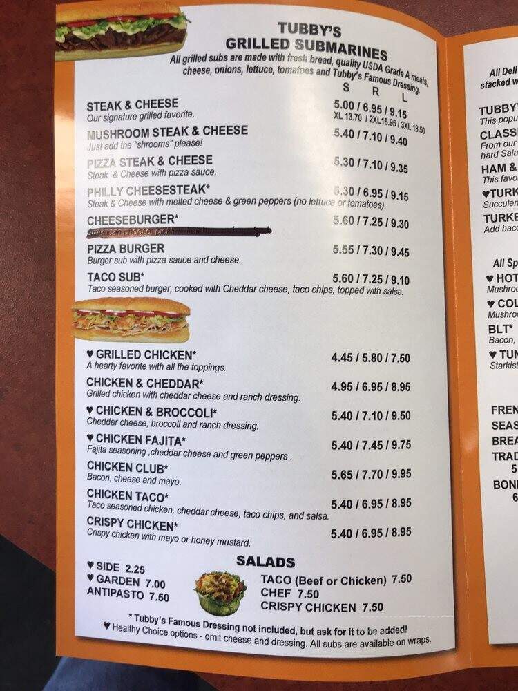 Tubby's Grilled Submarines - Shelby Township, MI menu_pic