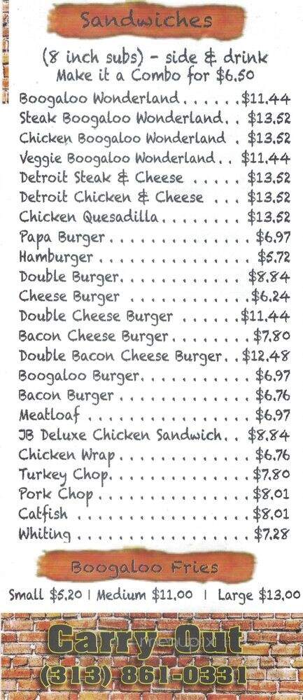 Chef Greg's Soul -N-The Wall - Detroit, MI menu_pic