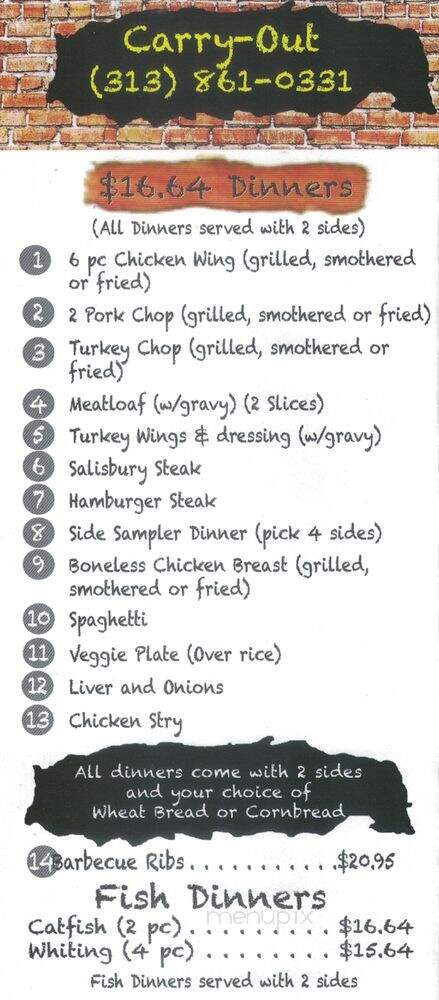 Chef Greg's Soul -N-The Wall - Detroit, MI menu_pic
