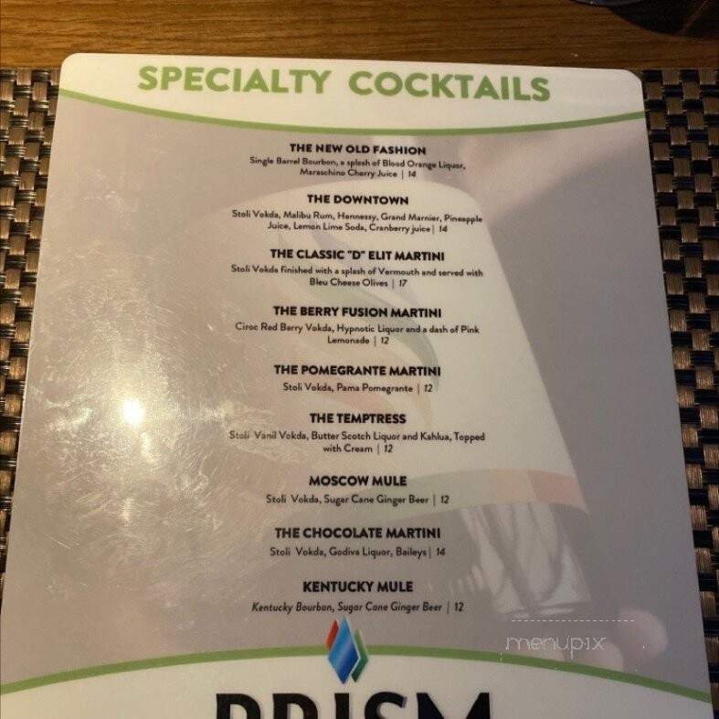 Prism - Detroit, MI menu_pic