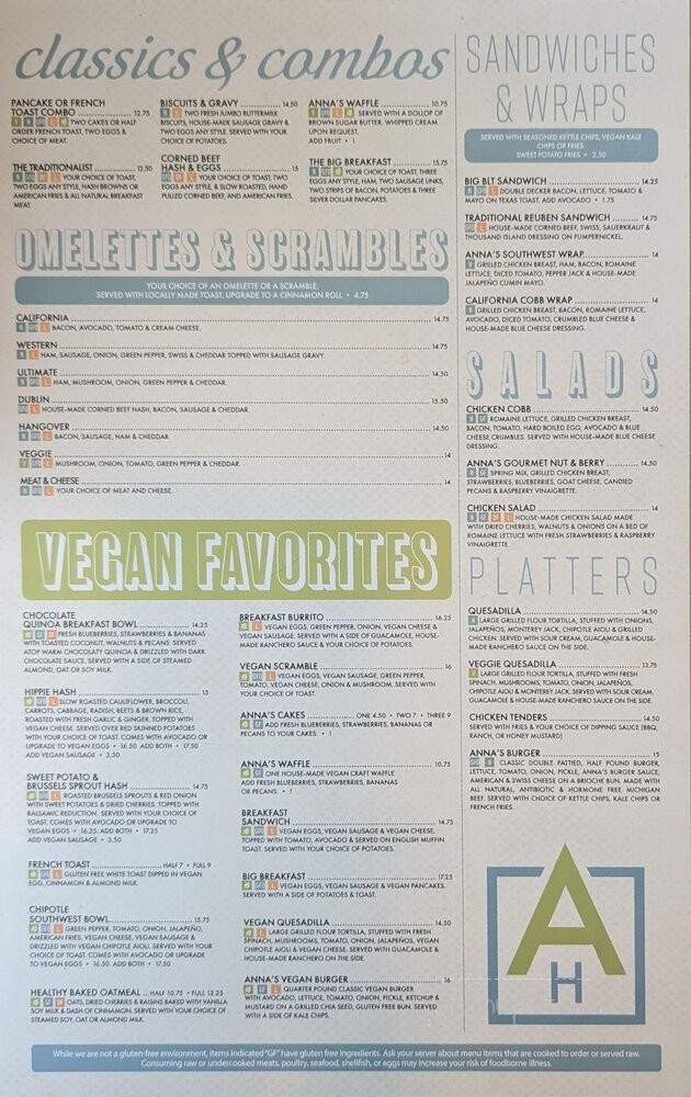 Anna's House - Grandville, MI menu_pic