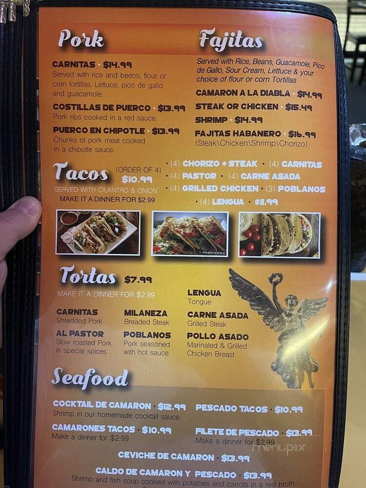 Habanero's Mexican Cuisine - Moline, IL menu_pic