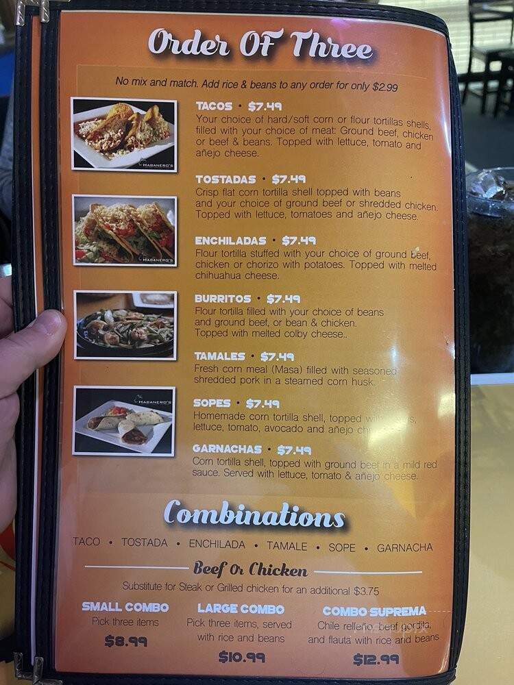 Habanero's Mexican Cuisine - Moline, IL menu_pic