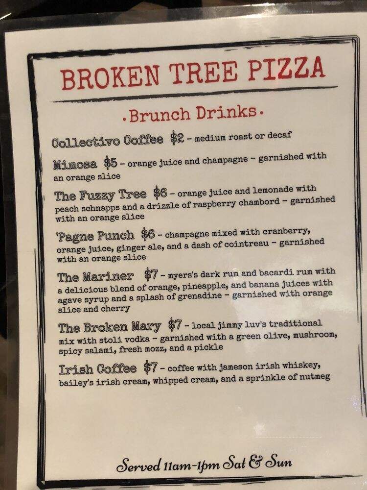 Broken Tree Pizza - Neenah, WI menu_pic