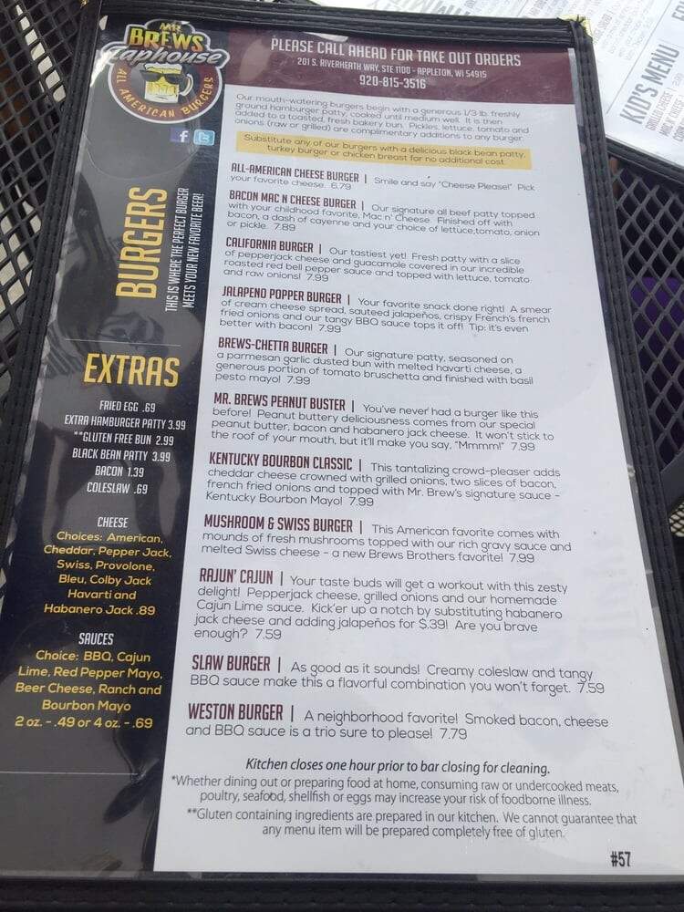 Mr Brews Taphouse - Appleton, WI menu_pic