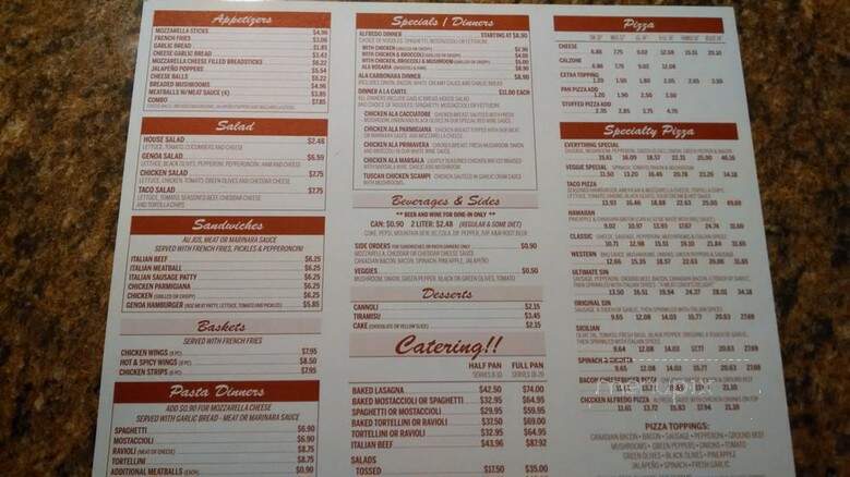 Genoa Pizza - Delavan, WI menu_pic