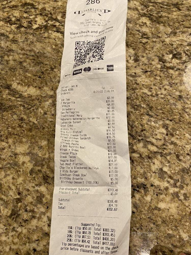 Charlie's On Prior - Prior Lake, MN
