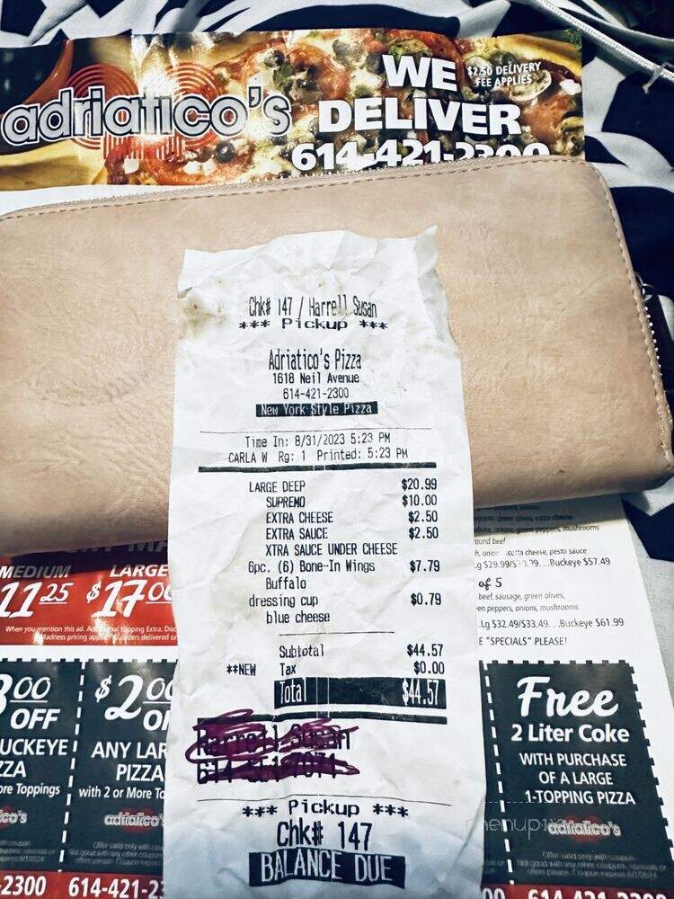 Adriatico's New York Style - Columbus, OH menu_pic