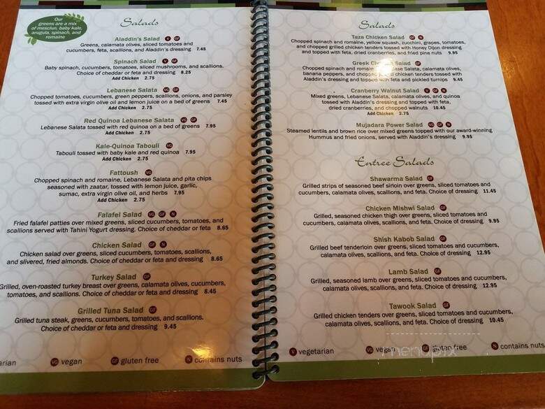 Aladdin's Eatery - Cleveland, OH menu_pic