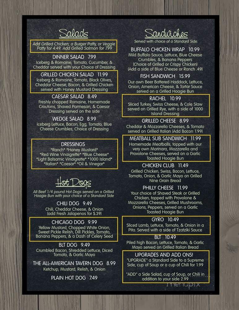 American Tavern - Cleveland, OH menu_pic