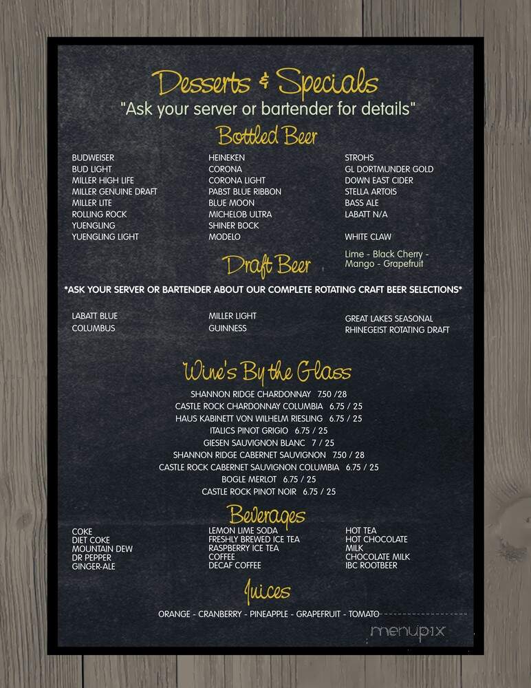 American Tavern - Cleveland, OH menu_pic