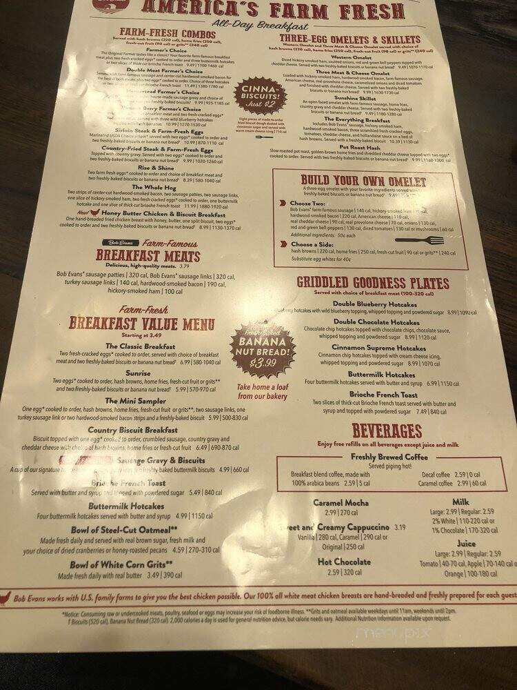 Bob Evans Restaurant - Springboro, OH menu_pic