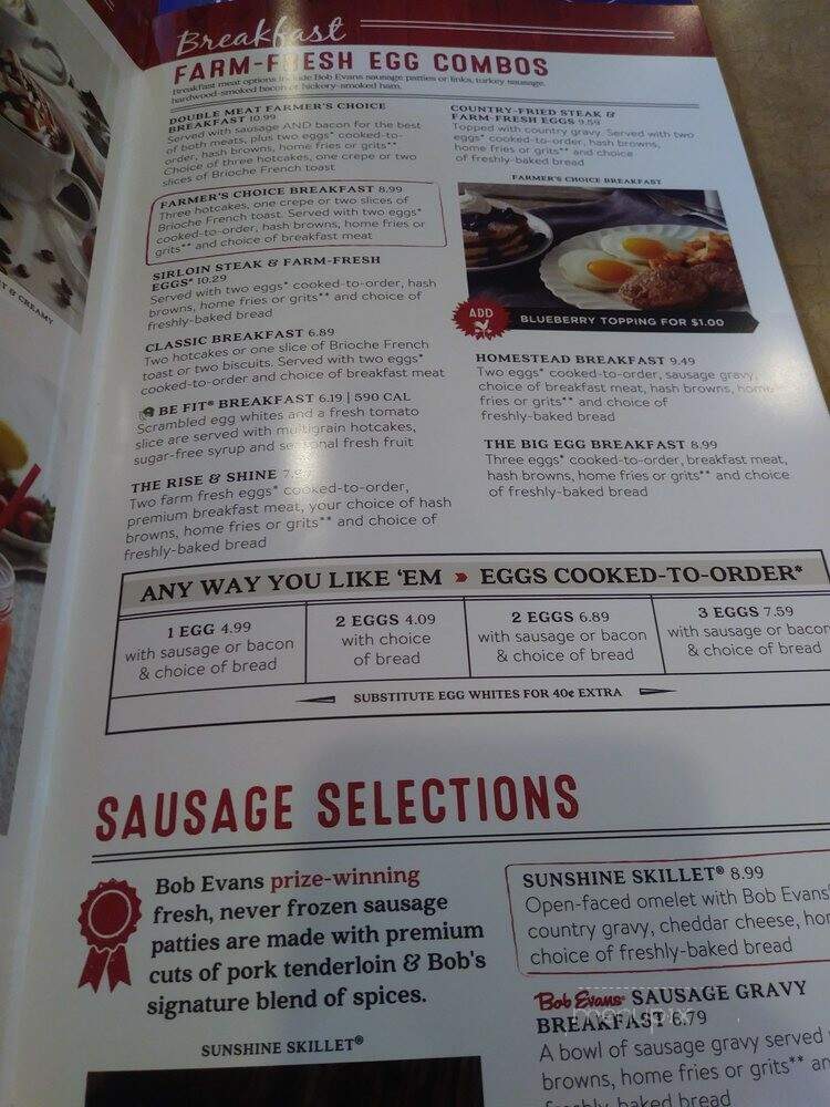Bob Evans Restaurant - Akron, OH menu_pic