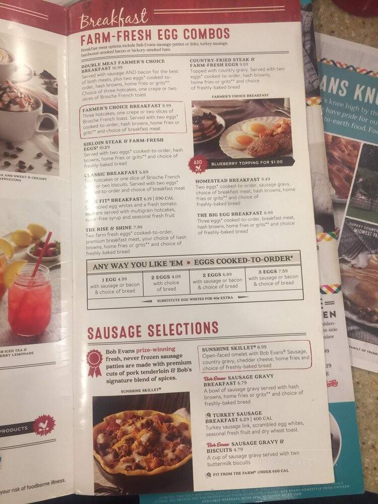 Bob Evans Restaurant - Akron, OH menu_pic