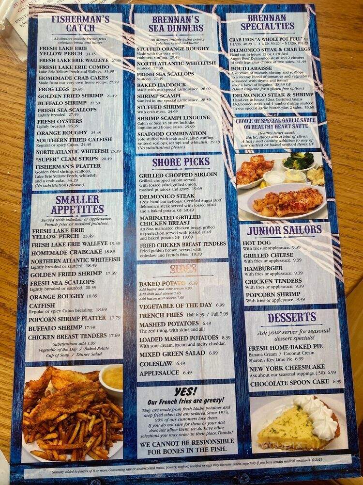 Brennan's Restaurant - Grand River, OH menu_pic