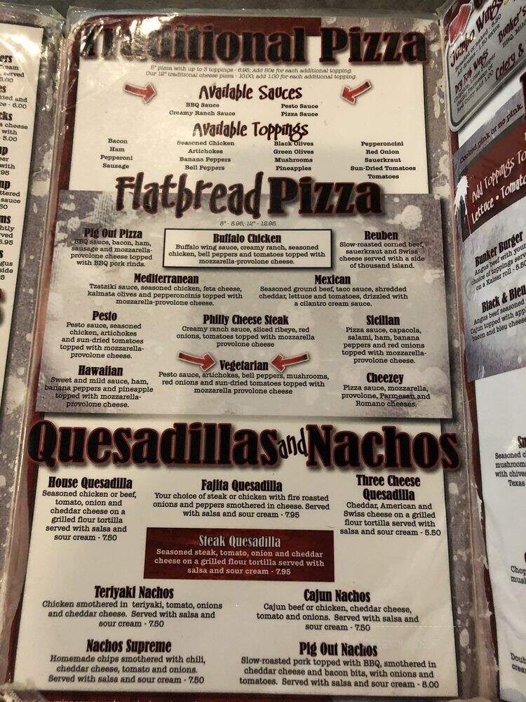 Bunkers Bar & Grill - Vandalia, OH menu_pic