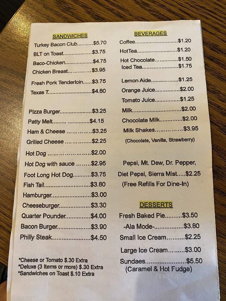 C J's Family Restaurant - Stockport, OH menu_pic